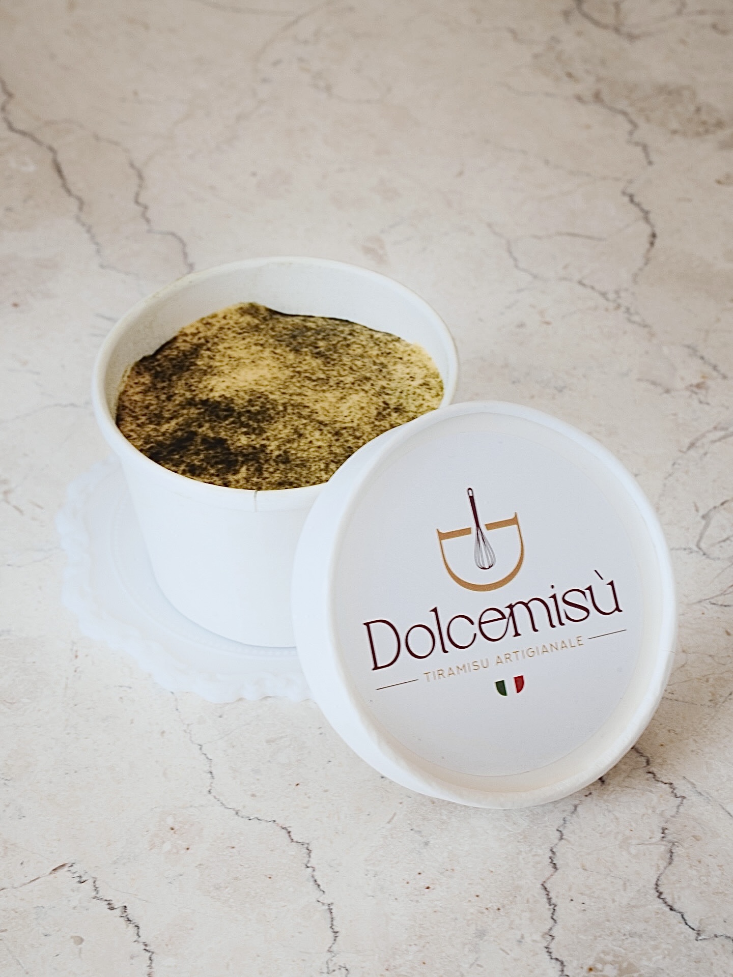 Matcha tiramisù dusted with ceremonial matcha